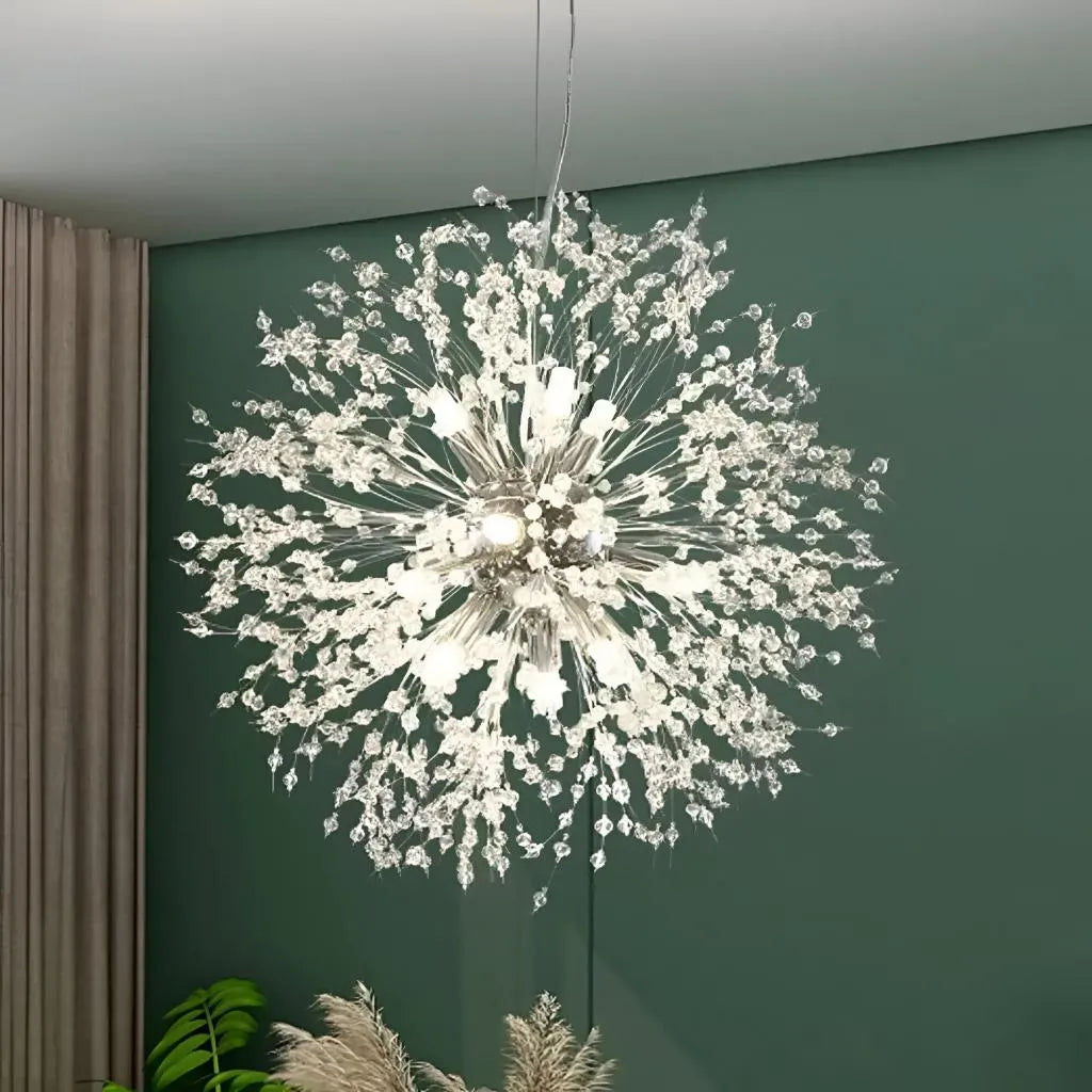 Candelabru Cristal Schonbrunn, 6x G9, Diametru 38cm, Crom Lucios, Design Modern