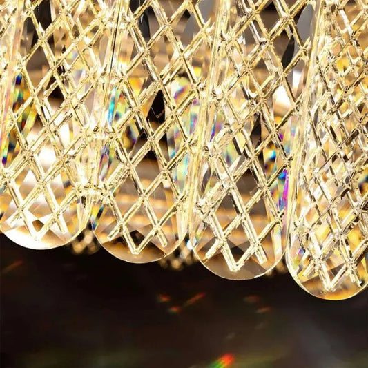 Candelabru LED cu Telecomanda Zimar 80W, Diametru 80cm Auriu – culoare aurie, cu telecomandă, 80 cm – RegalStore, ilumin