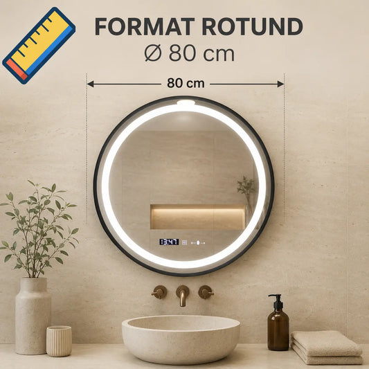 Oglindă LED Celeste Majeste Noir 80 cm – diametru 80 cm