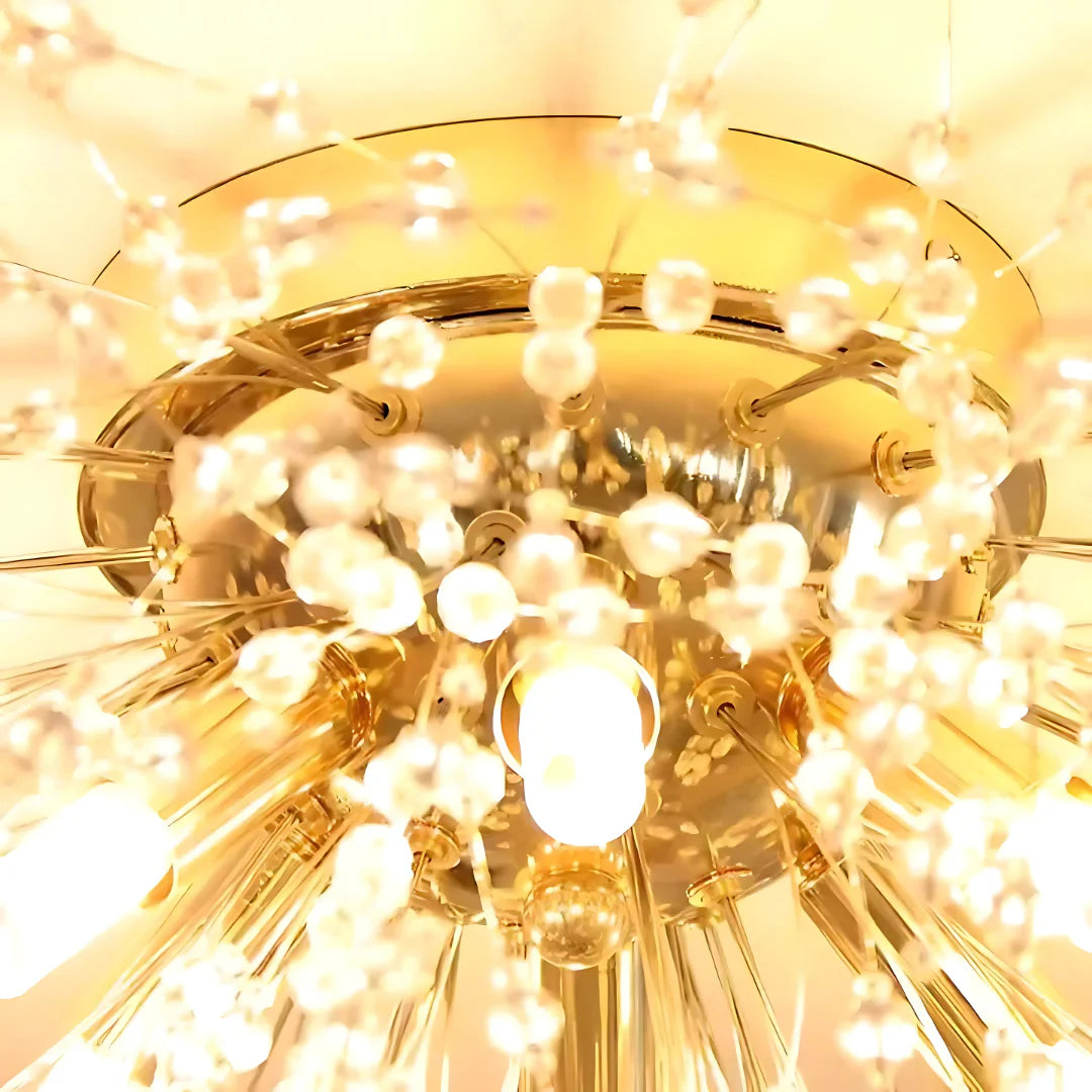 Candelabru Cristal RONDO Vivace, 8x G9, Diametru 60cm, Auriu Lucios