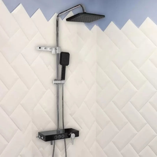 Coloana Dus Afisaj LCD Inox Negru Argintiu SJG/006 – culoare neagră, culoare argintie – RegalStore, iluminat interior