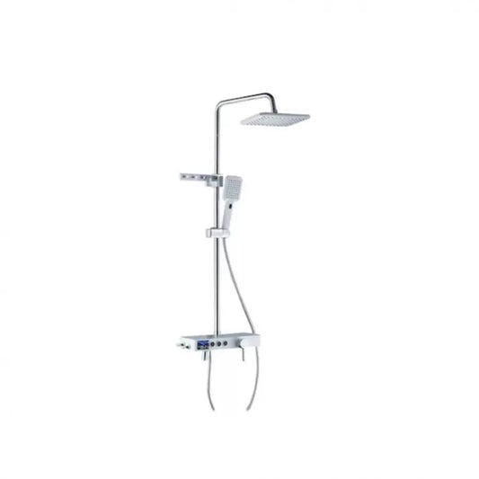 Coloana Dus Afisaj LCD Inox Alb Argintiu SJG/007 – culoare argintie, culoare albă – RegalStore, iluminat interior