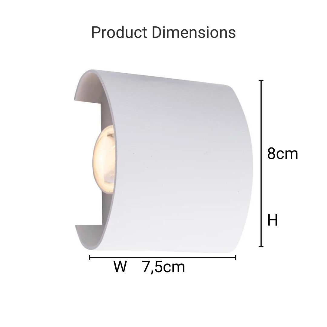 Fantas Aplica LED de Exterior si Interior, 2 Surse x 1W, IP65, Metalic, Alb, 3000K – aplică LED, culoare albă – RegalSto