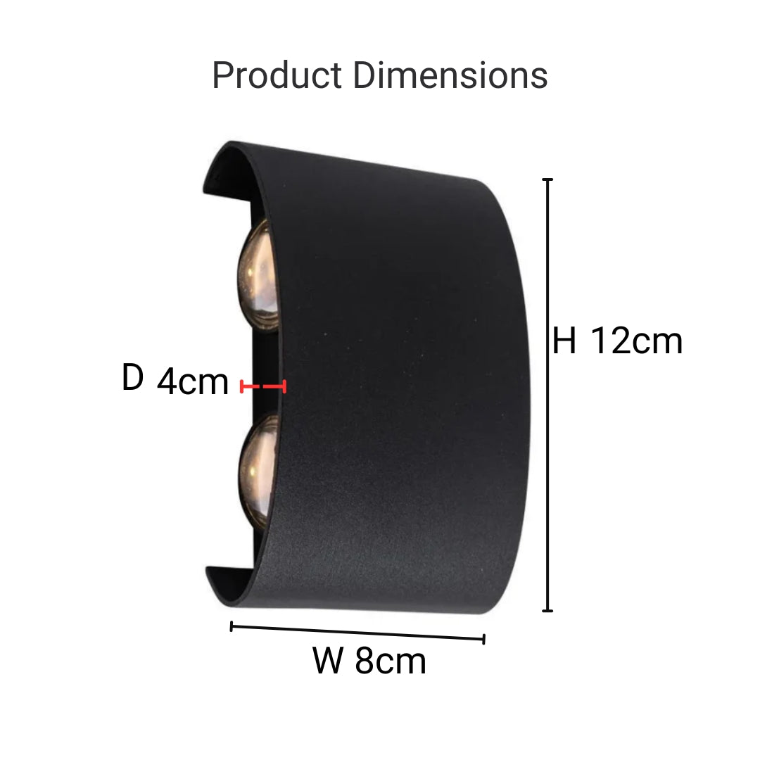 Aplica LED de Exterior si Interior, 4 Surse x 1W, IP65, ABS, Negru, 3000K – aplică LED, culoare neagră – RegalStore, ilu