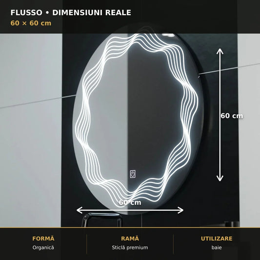 Oglindă LED Flusso 60 cm – dimensiuni