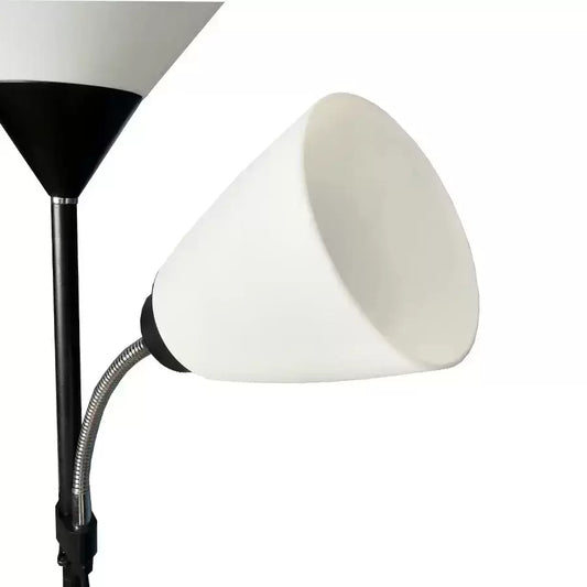Lampadar Rory 2x E27 Alb Negru – lampă LED, culoare neagră, culoare albă – RegalStore, iluminat interior