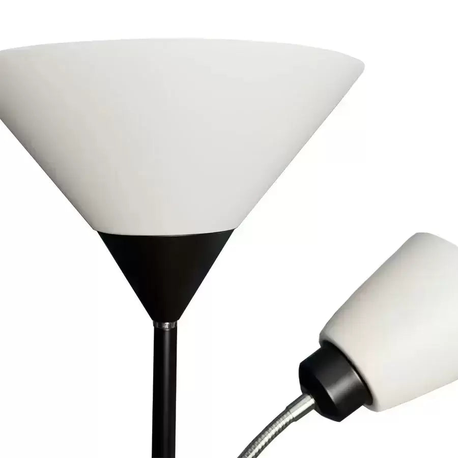 Lampadar Rory 2x E27 Alb Negru – lampă LED, culoare neagră, culoare albă – RegalStore, iluminat interior