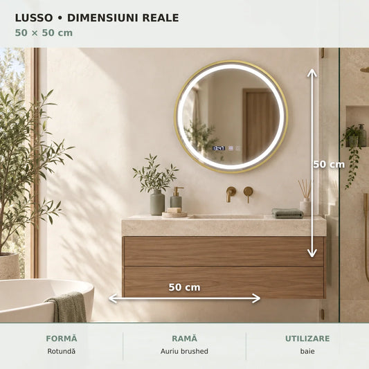 Oglinda LED LUSSO 50 cm - dimensiuni