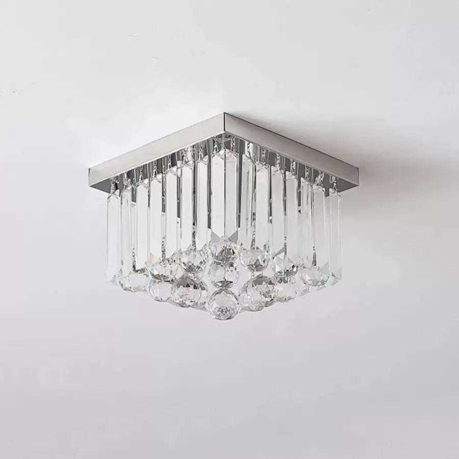 Lustra Cristal MARTINEZ Linear Luxe, Diametru 35cm, 4x E14, Crom Lucios – lustră LED, culoare argintie, 35 cm – RegalSto