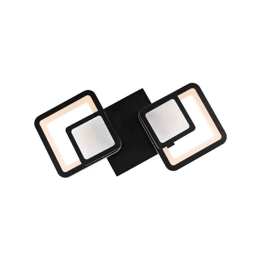 Lustra LED cu telecomanda BALANS 48W, 2 Patrate, lumina Rece/Calda/Neutra, Dimabila, Negru