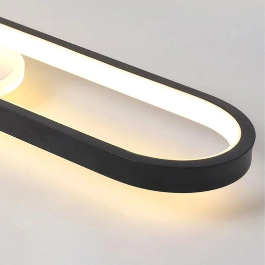 Lustra LED Berta 43W Lumina Rece/Calda/Neutra Proiector Reglabil Acril si Metal Alb si Negru
