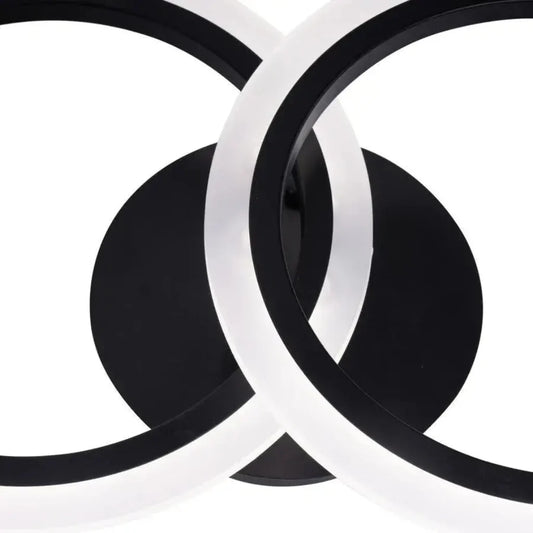 Lustra LED cu Telecomanda BETTY, 28W, 2 Cercuri, lumina Rece/Calda/Neutra, Dimabila, Negru – lustră LED, culoare neagră,