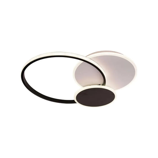 Lustra LED cu telecomanda CETUS , 82W, 3 Cercuri, lumina Rece/Calda/Neutra, Dimabila, Negru