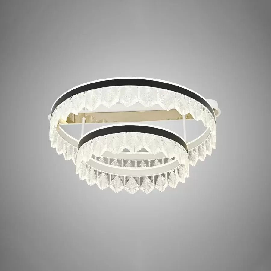 Lustra LED Cristal cu Telecomanda Harrison 122W Dimabila Alb Negru