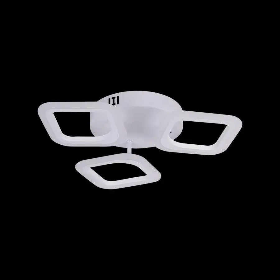 Lustra LED ERIKA, 24W, 3 Patrate, lumina Neutra, Alb – lustră LED, culoare albă – RegalStore, iluminat interior