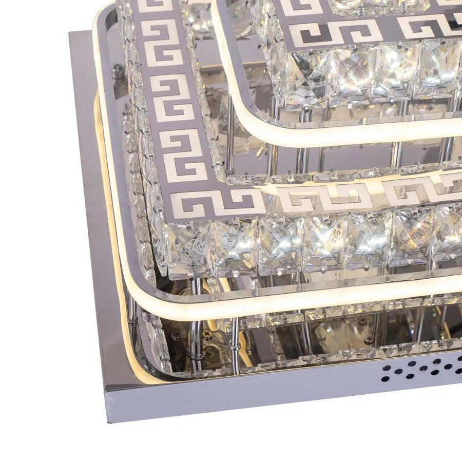 Lustra LED Etan cu Telecomanda, 66W, Argintiu