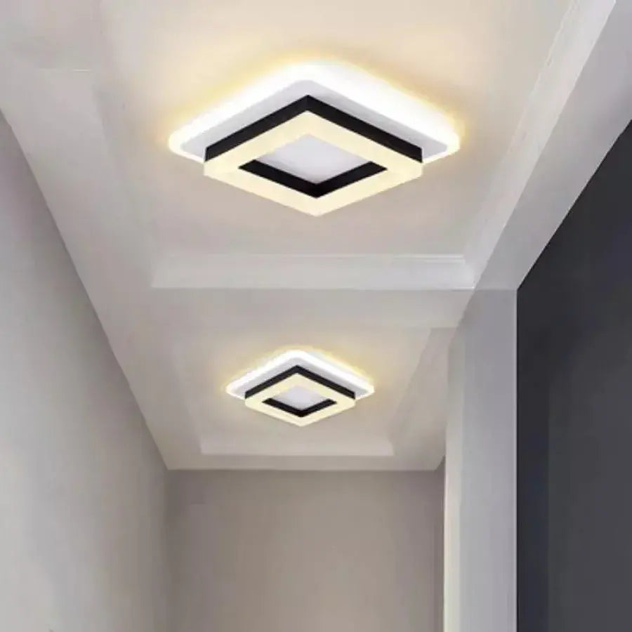 Lustra LED MODERNA 29W, Lungime 20 cm, Patrata, lumina Rece/Calda/Neutra, Negru