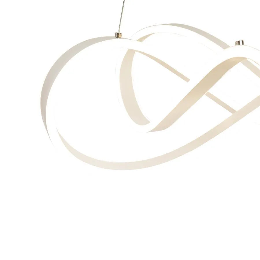 Lustra LED suspendata cu telecomanda INFINITY HALO, 138W, lumina Rece/Calda/Neutra, Dimabila, Alb, Inaltime Reglabila