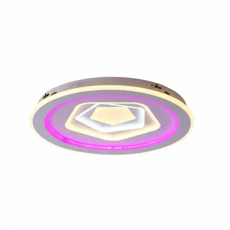Lustra LED cu telecomanda MEIRA RGB, 180W, lumina Rece/Calda/Neutra, Dimabila, Alb