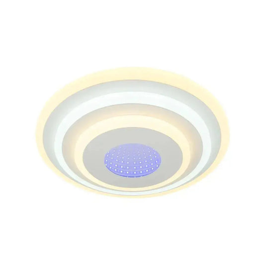 Lustra LED 3D NIVARA Rotonda, Diametru 30cm, 20W RGB, Alb, Lumina Rece/Calda/Neutra