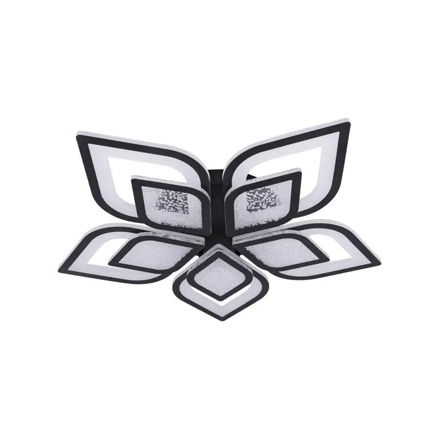 Lustra LED cu telecomanda DALIA, 170W, 5 Petale, lumina Rece/Calda/Neutra, Dimabila, Negru – lustră LED, culoare neagră,