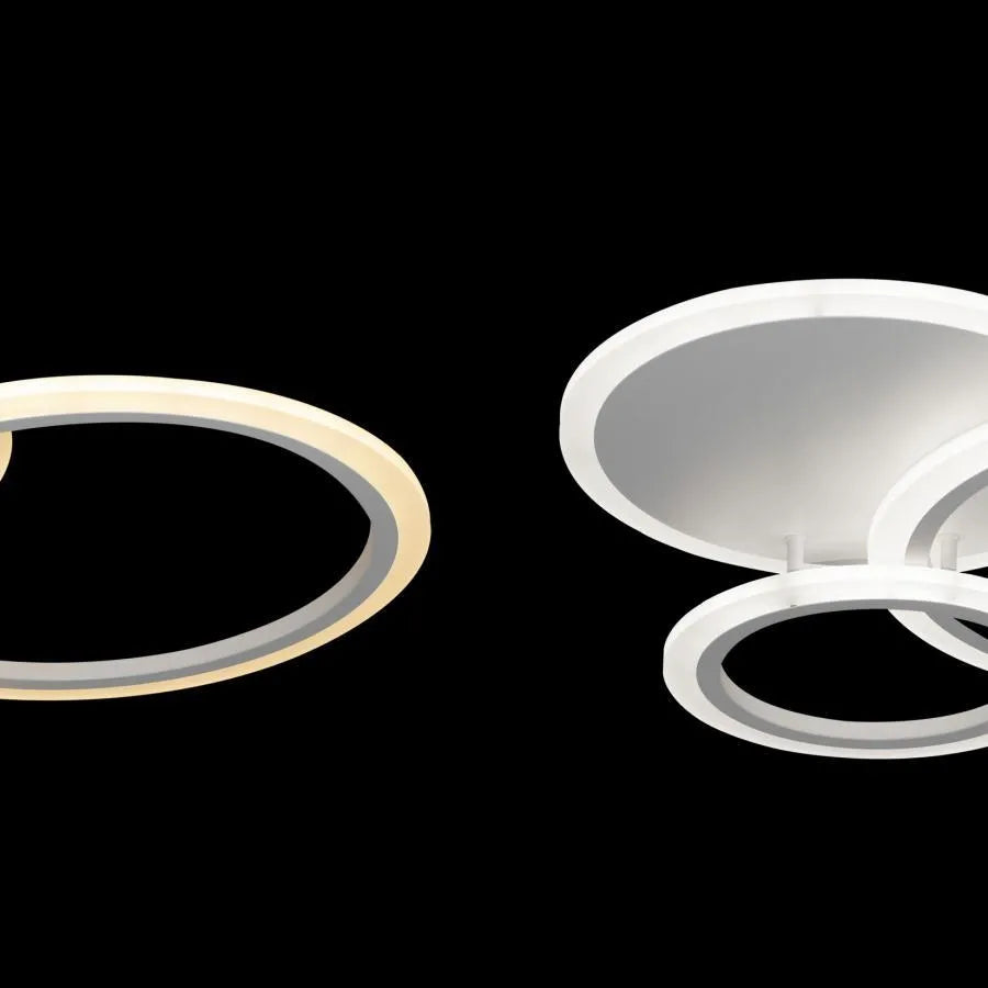 Lustra LED cu telecomanda LUCY, 52W, 3 Cercuri, lumina Rece/Calda/Neutra, Dimabila, Alb – lustră LED, culoare albă, cu t