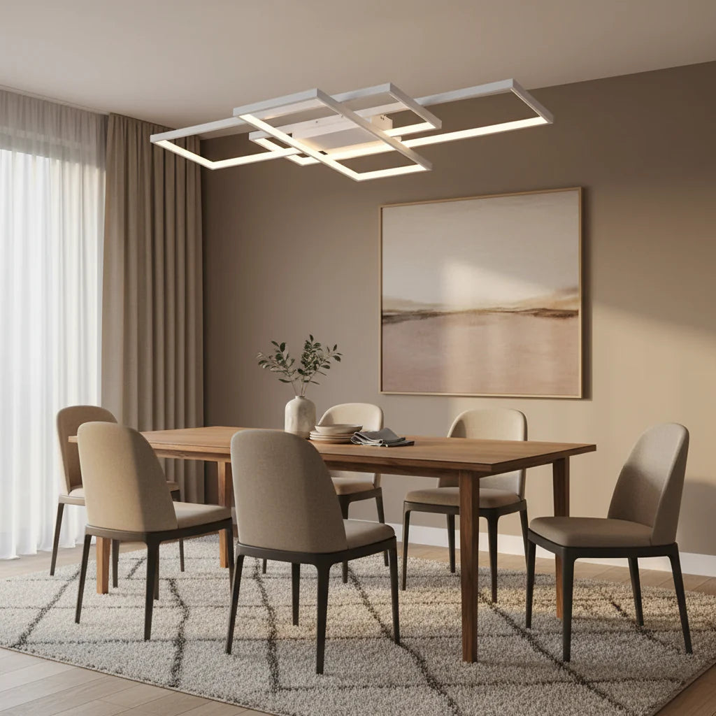 Lustra LED cu Telecomanda Landen 184W Dimabila Alb