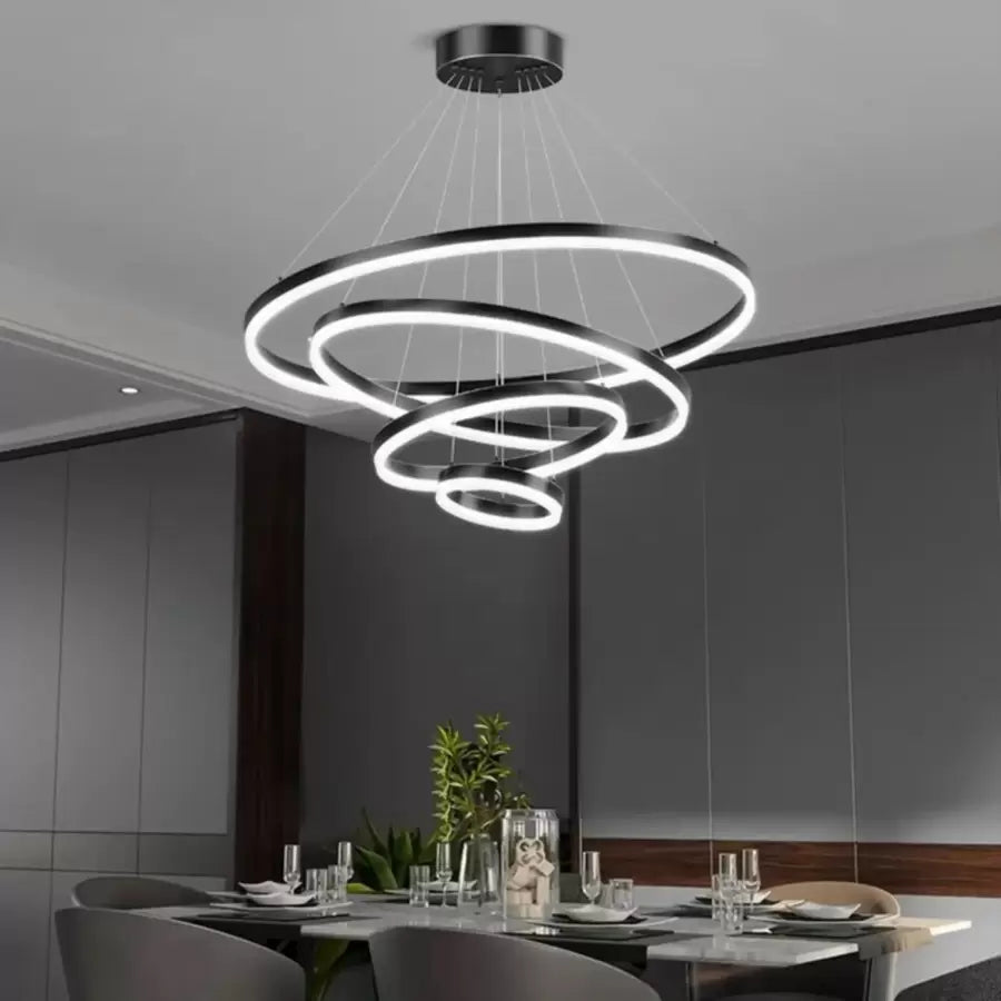 Lustra LED cu Telecomanda Azariah 112W Dimabila Negru