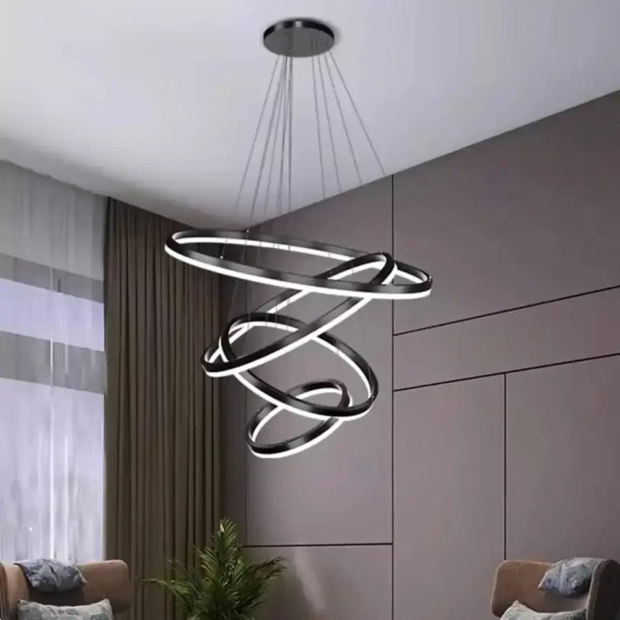 Lustra LED cu Telecomanda Azariah 112W Dimabila Negru