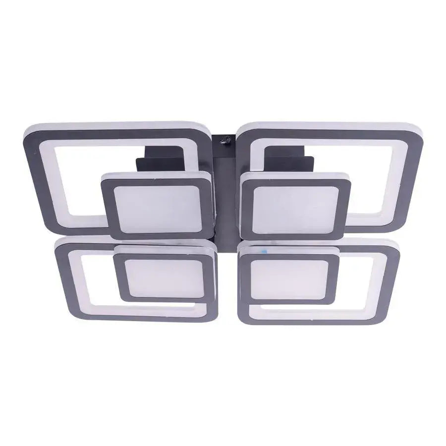 Lustra LED cu telecomanda SUSAN, 77W, 4 Patrate, lumina Rece/Calda/Neutra, Dimabila, Negru