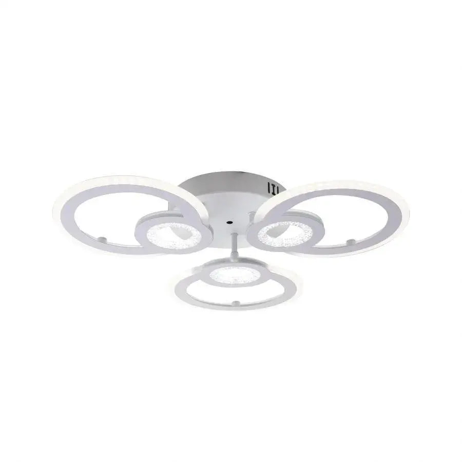 Lustra LED cu telecomanda KADE, 80W, 3 Cercuri, lumina Rece/Calda/Neutra, Dimabila, Alb