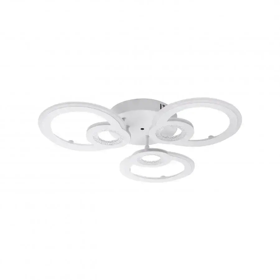 Lustra LED cu telecomanda KADE, 80W, 3 Cercuri, lumina Rece/Calda/Neutra, Dimabila, Alb