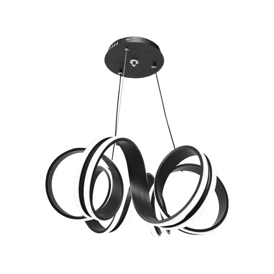 Lustra LED Suspendata cu Telecomanda INFINITY Twist, 180W, Inaltime Reglabila, Lumina Rece/Calda/Neutra, Dimabila, Negru