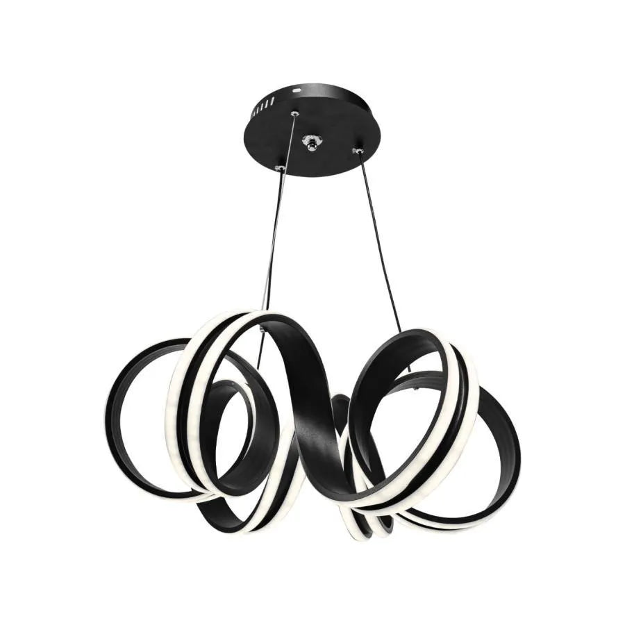 Lustra LED Suspendata cu Telecomanda INFINITY Twist, 180W, Inaltime Reglabila, Lumina Rece/Calda/Neutra, Dimabila, Negru