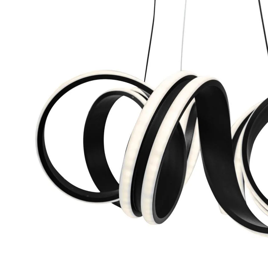 Lustra LED Suspendata cu Telecomanda INFINITY Twist, 180W, Inaltime Reglabila, Lumina Rece/Calda/Neutra, Dimabila, Negru