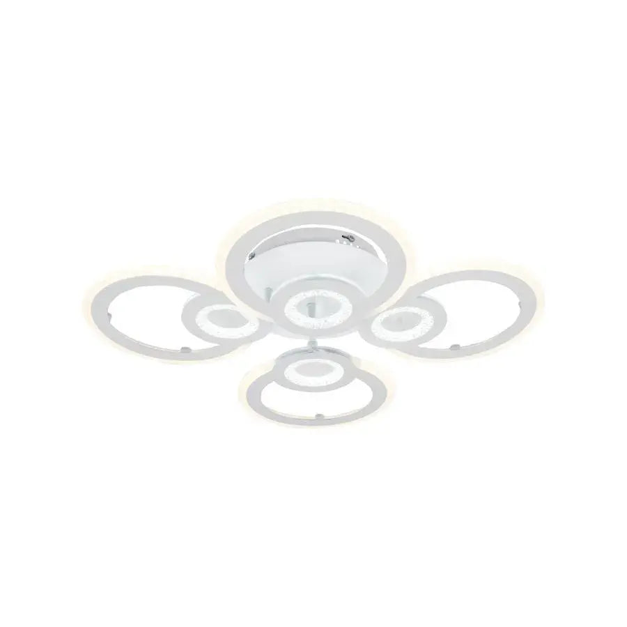 Lustra LED cu telecomanda KADE, 72W, 4 Cercuri, lumina Rece/Calda/Neutra, Dimabila, Alb