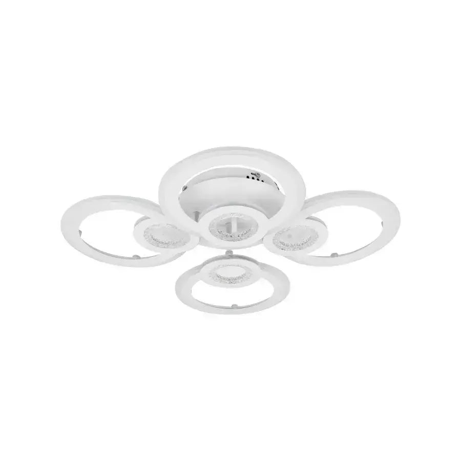 Lustra LED cu telecomanda KADE, 72W, 4 Cercuri, lumina Rece/Calda/Neutra, Dimabila, Alb