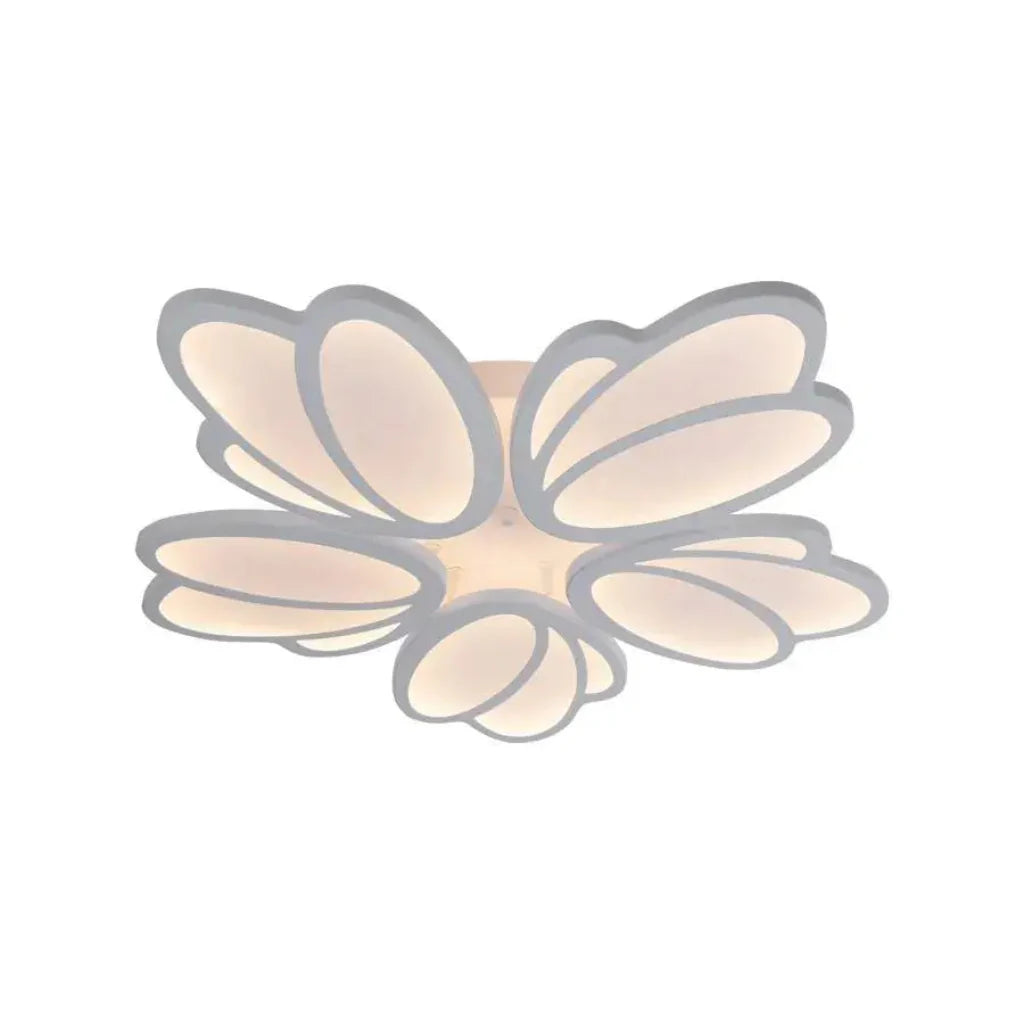 Lustra LED cu telecomanda TULIP, 73W, 5 Petale, lumina Rece/Calda/Neutra, Dimabila, Alb – lustră LED, culoare albă, cu t