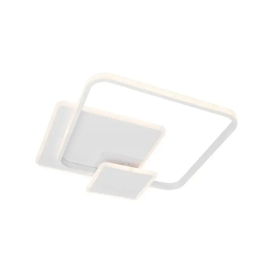 Lustra LED cu telecomanda SANDRA, 75W, 3 Patrate, lumina Rece/Calda/Neutra, Dimabila, Alb