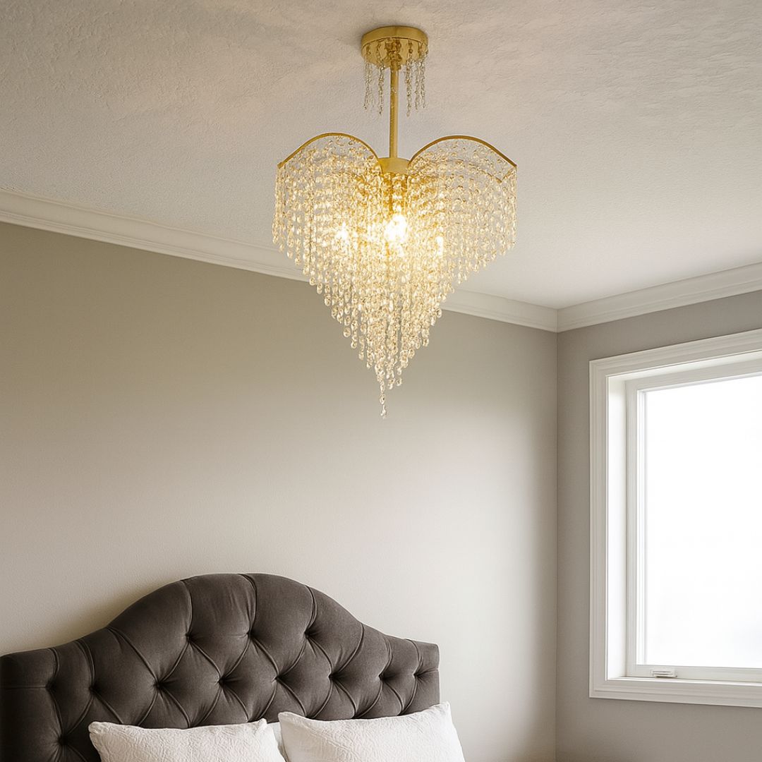 Candelabru Cristal Soner 4x E27 Auriu