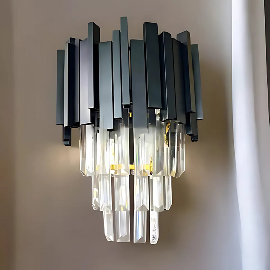 Aplica Candelabru Cristal BLOIS Piccolo, 2xE14, Negru – aplică LED, culoare neagră – RegalStore, iluminat interior