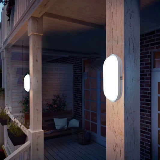 Aplica LED de Exterior, 12W, IP65, Metal, Alb