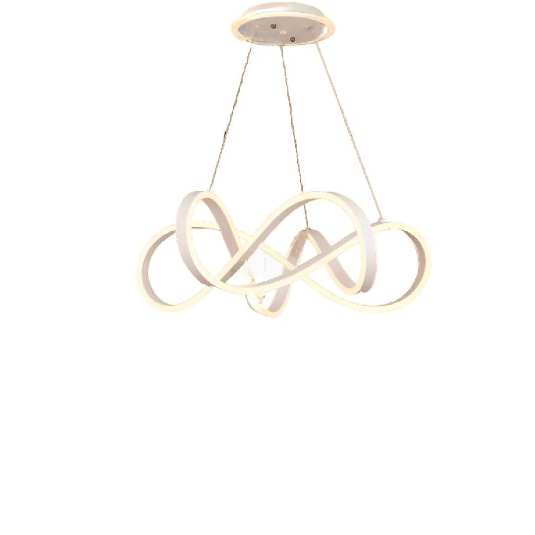 Lustra LED Suspendata cu Telecomanda INFINITY Halo, 138W, Inaltime Reglabila, Lumina Rece/Calda/Neutra, Dimabila, Alb