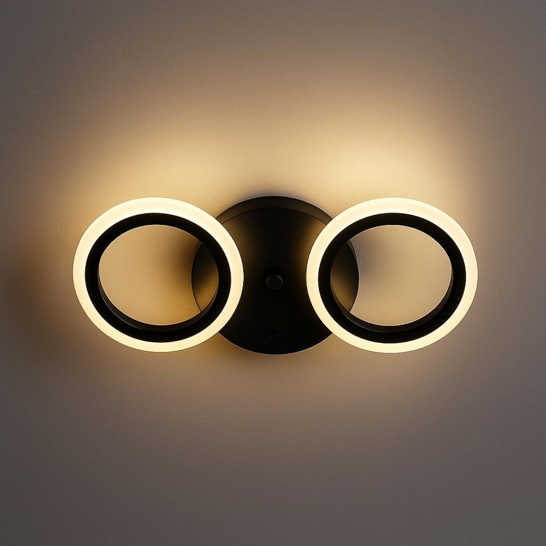 Lustra LED MARA 19W, 2 Cercuri, lumina Rece/Calda/Neutra, Negru