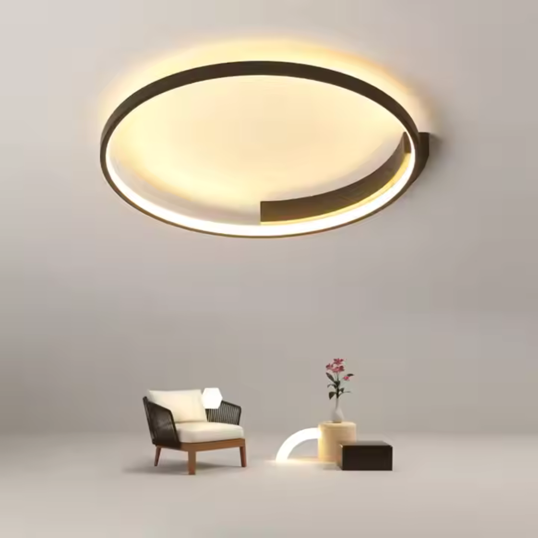Lustra LED cu telecomanda LETIZIA, 33W, 1 Cerc, lumina Rece/Calda/Neutra, Dimabila, Negru