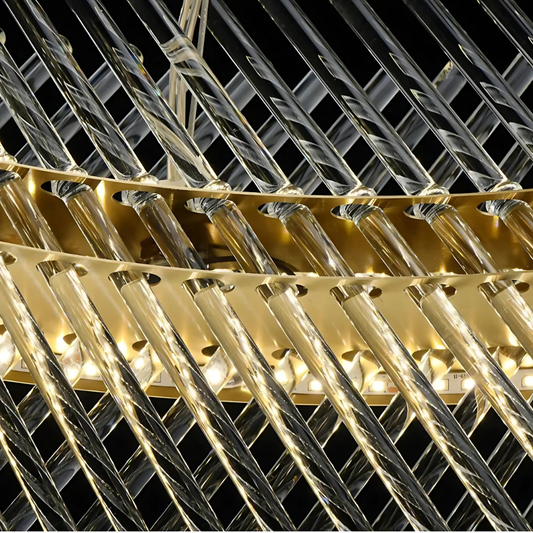 Candelabru Cristal ALHAMBRA Eleganza, LED, 93W, Diametru 49cm, Lumina Calda/Rece/Neutra, Dimabil, Inaltime Reglabila, Auriu