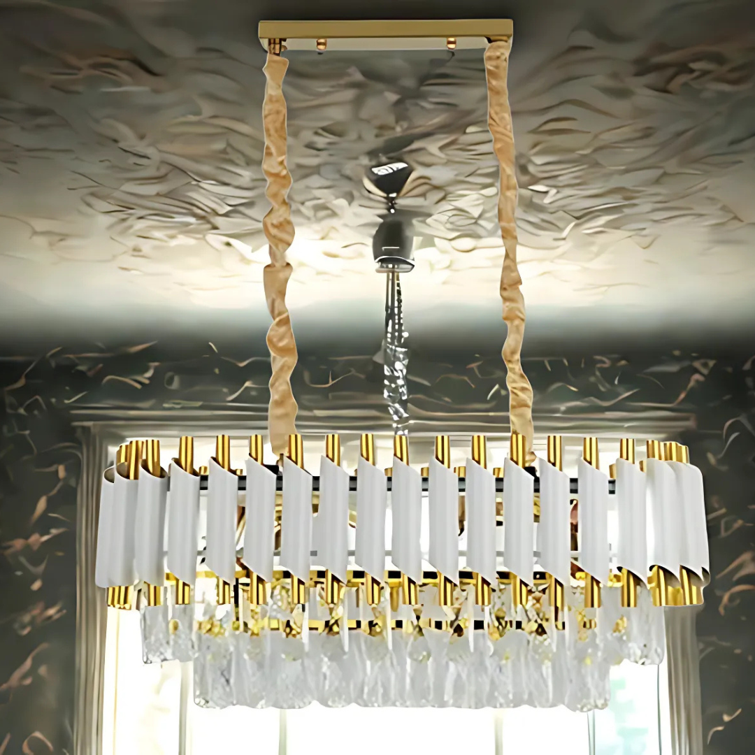 Candelabru Cristal VERSAILLES Regalis, Diametru 80cm, 10xE14, Alb, Inaltime reglabila – RegalStore