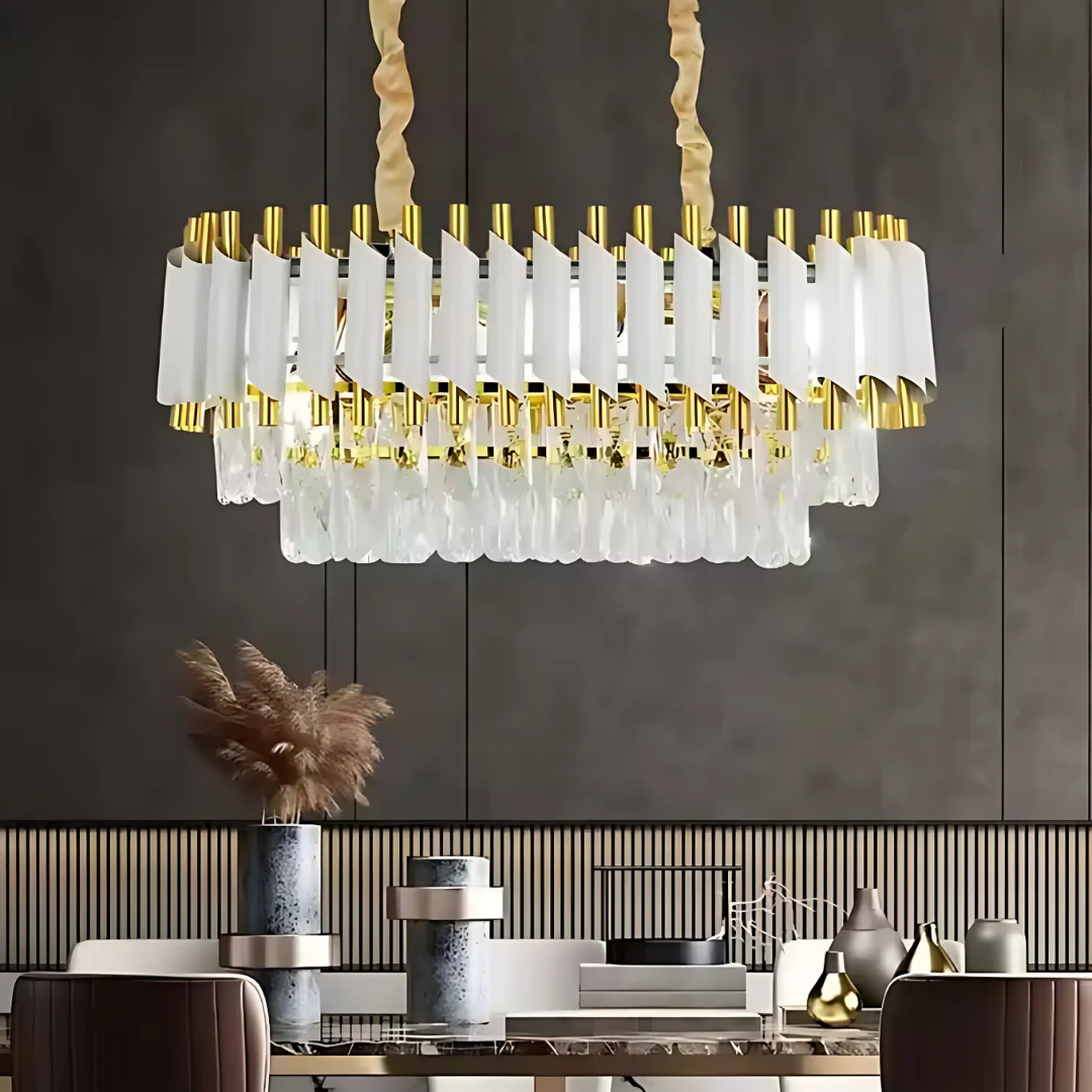 Candelabru Cristal VERSAILLES Regalis, Diametru 80cm, 10xE14, Alb, Inaltime reglabila – RegalStore