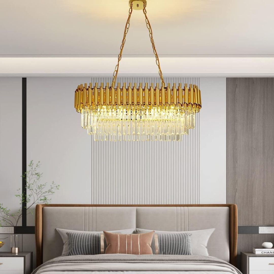 Candelabru Cristal VERSAILLES Regalis 10xE14, Diametru 80cm, Auriu, Inaltime Reglabila – RegalStore