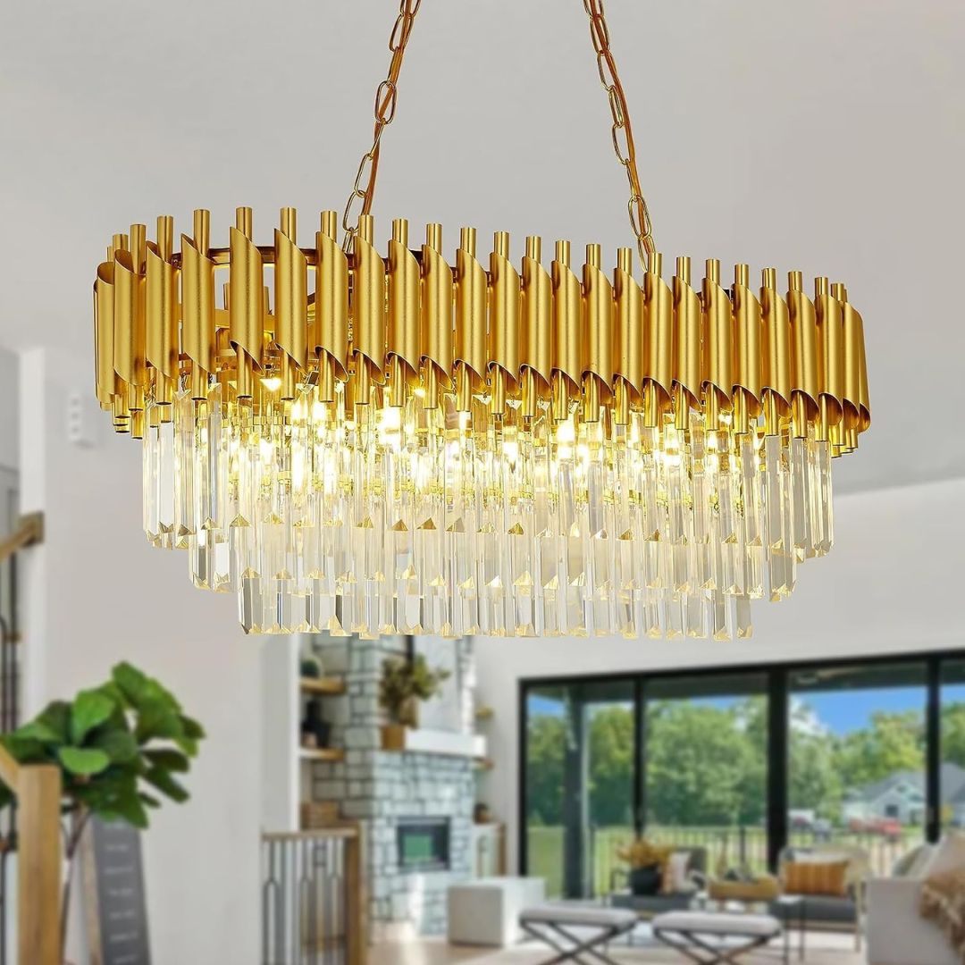 Candelabru Cristal VERSAILLES Regalis 10xE14, Diametru 80cm, Auriu, Inaltime Reglabila – RegalStore